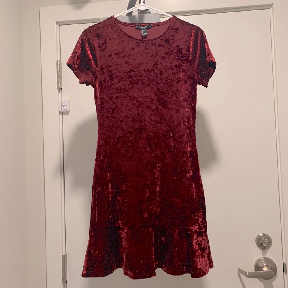 Crushed Red Velvet Dress
